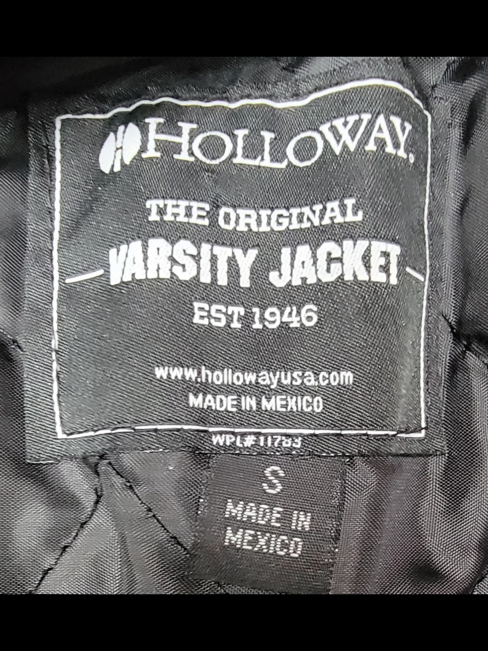 Holloway Black & White Varsity Letterman Jacket with G Patch - Picture 7 of 13